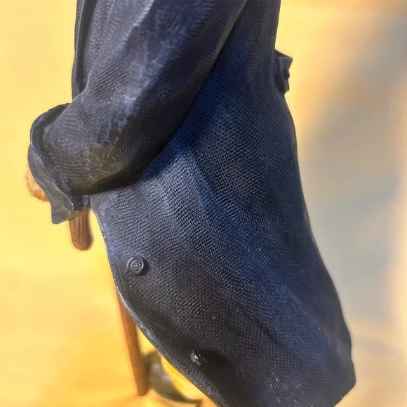 Vintage Gentleman Rabbit Figurine 12” Tall Victorian Style Cane Hat - Picture 10 of 13